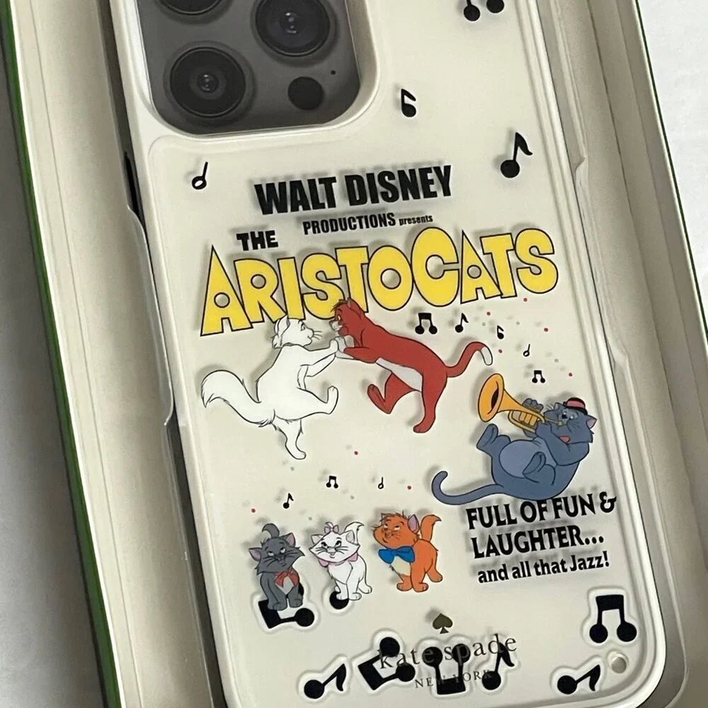 Kate Spade Disney Aristocats iPhone 14 Pro Max Liquid Glitter Clear Case